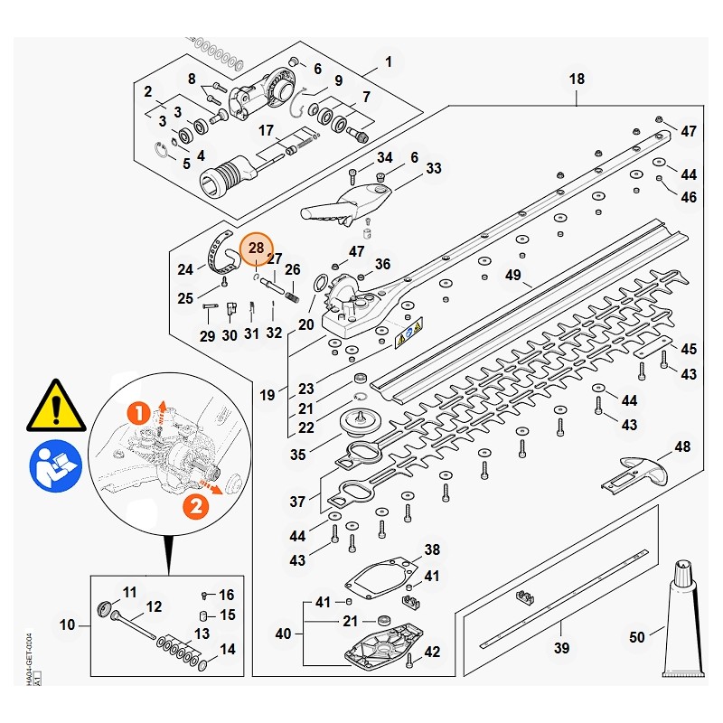 Anello elastico DIN7993-B10 tagliasiepi HLA135 ORIGINALE STIHL 94586211421