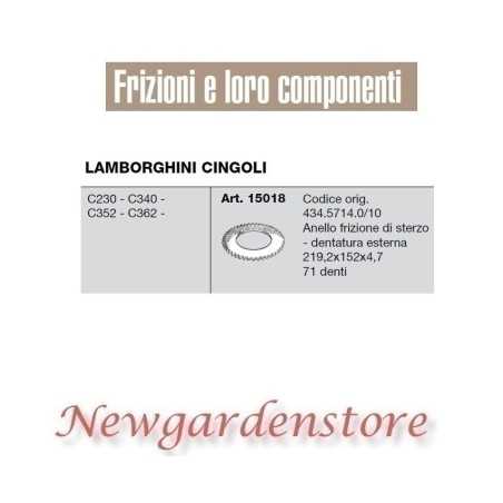Steering clutch ring 71 teeth C230 340 352 362 15018 LAMBORGHINI CINGOLI | NewgardenParts.com