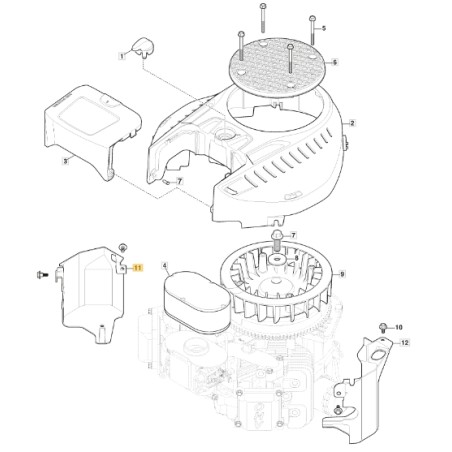 Deflettore aria sinstro ORIGINALE STIGA motore TRE 635V trattorino 118551569/0 | NewgardenParts.com