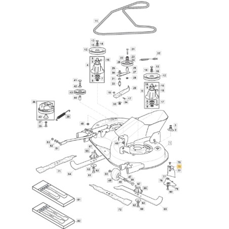 Deflettore erba trattorino rasaerba modelli 1330M ORIGINALE STIGA 325140108/0 | NewgardenParts.com