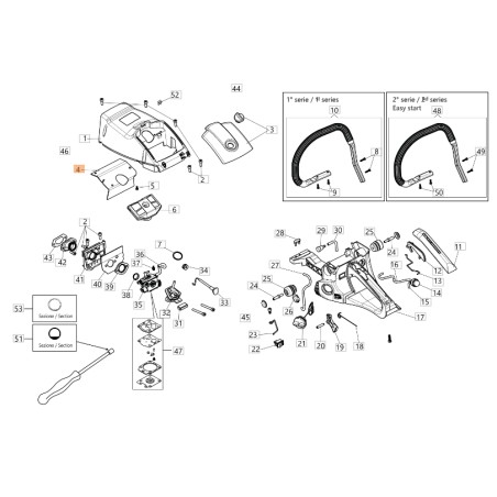 Deflettore ORIGINALE OLEOMAC motosega modelli GSH 510 - GSH 560 50310170R | NewgardenParts.com