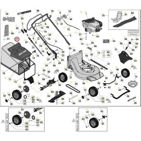 ORIGINAL ACTIVE cortacésped cortacésped deflector modelos 5400 sb 050396 | NewgardenParts.com