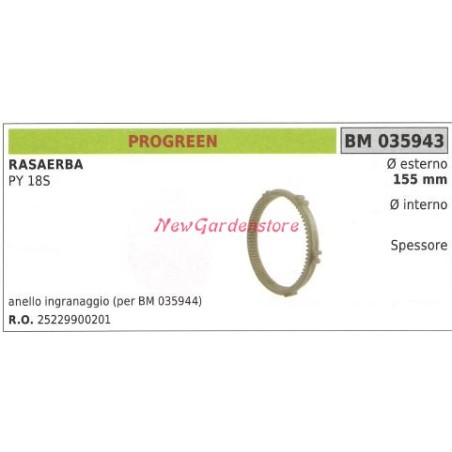 Anello ingranggio Ruota PROGREEN rasaerba tosaerba tagliaerba PY 18S 035943 | NewgardenParts.com