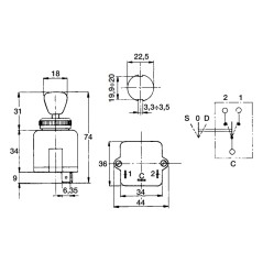 Diverter switch for direction indicator without short lever control for FIAT tractor