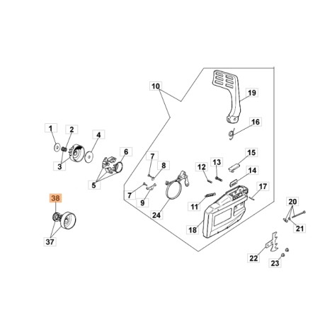 Anello motosega modelli 938 941 GS630 ORIGINALE OLEOMAC 094500046R 094500046 | NewgardenParts.com