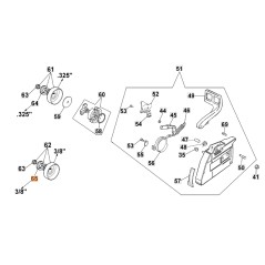 Anello motosega modelli 956 GS630 GS720 ORIGINALE OLEOMAC 006100730R 006100730 | NewgardenParts.com