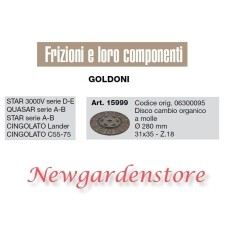 Disco cambio 15999 frizione trattore GOLDONI STAR QUASAR CINGOLATO 31x35 Z18 | NewgardenParts.com