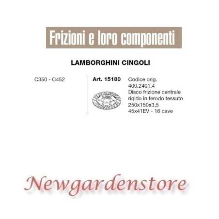Centre disc 16 slots tractor C350 C452 15180 LAMBORGHINI CINGOLI 45x41EV | NewgardenParts.com