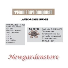 Disco centrale 41x45,3 15749 trattore LAMBORGHINI Formula Premium Turbo Gp Z21 | NewgardenParts.com