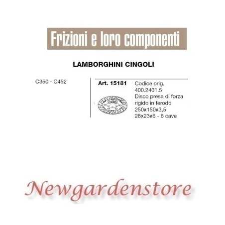 Centre disc 6 slots tractor C350 C452 15181 LAMBORGHINI CINGOLI 28x23x6 | NewgardenParts.com