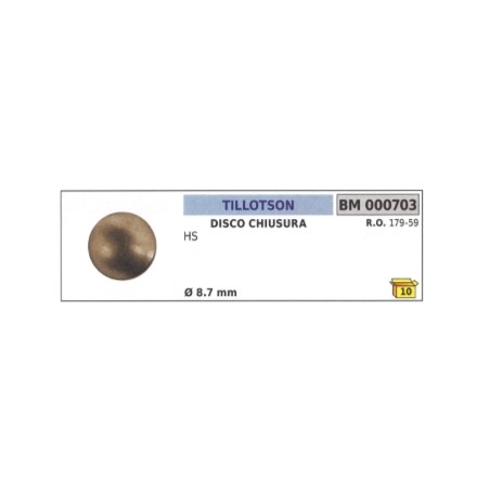 Disco chiusura TILLOTSON motosega HS Ø esterno 8,7 mm 179-59 | NewgardenParts.com