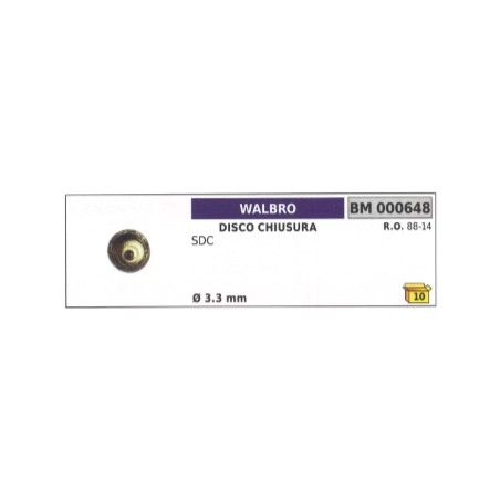 Disco chiusura WALBRO motosega SDC Ø 3,3 mm 88-14 | NewgardenParts.com