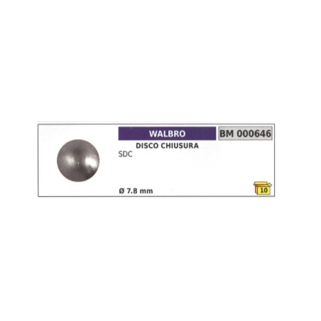 Disco chiusura WALBRO motosega SDC Ø 7,8 mm 000646 | NewgardenParts.com