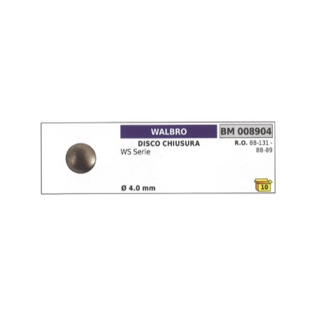 Disco chiusura WALBRO motosega WS Serie Ø 4,0 mm 88-131 - 88-89 | NewgardenParts.com