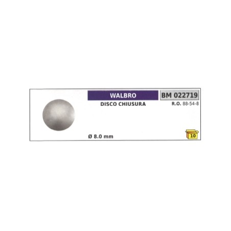 Disco chiusura WALBRO Ø 8,0 mm 88-54-8 | NewgardenParts.com