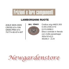 Disco ferodo 40x36,5 trattore LAMBORGHINI 15441 Agile Cross Prix 302x191x3,5 Z24 | NewgardenParts.com