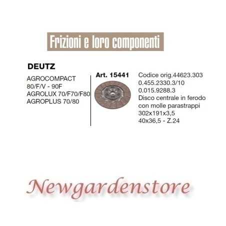 Kupplungsscheibe 15441 DEUTZ Agrocompact Agroplus 40x36,5 Traktor | NewgardenParts.com