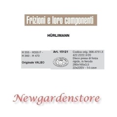 Disco frizione 14 cave trattore HURLIMANN VALEO H355 360 H470 22x22EV 15121 | NewgardenParts.com