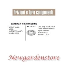 Disco frizione 15187 LAVERDA MIETITREBBIE M52 152 autolivellanti 3450R 3500 | NewgardenParts.com