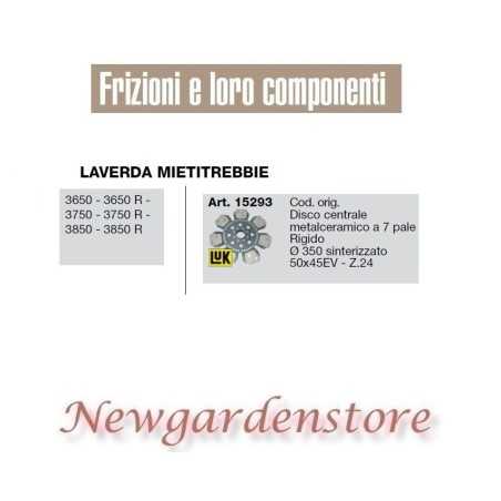 Clutch disc 15293 50x45EV Z24 LAVERDA MIETITREBBIE 3650 3750 3850 R | NewgardenParts.com