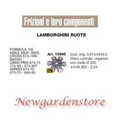 Disco frizione 15895 trattore LAMBORGHINI RUOTE Agile 880 990 Cross Sprint 41x36 | NewgardenParts.com