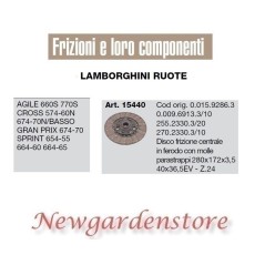 Disco frizione centrale trattore LAMBORGHINI 15440 Agile Cross Prix 280x172x3,5 | NewgardenParts.com