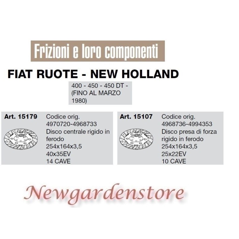 Disco frizione compatibile trattore 400 450 DT  FIAT RUOTE NEW HOLLAND 15179