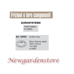 Disco frizione compatibile trattorino florida EUROSYSTEMS 15030 9 cave 17x14EV | NewgardenParts.com