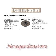 Disco frizione ferodo 15169 ARBOS MIETITREBBIE REKORD PANTERA GIAGUAR R3731 | NewgardenParts.com