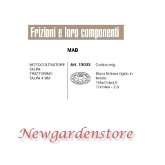 Disco frizione motocoltivatore talpa 4RM trattorino MAB compatibile 15033 Z6 | NewgardenParts.com