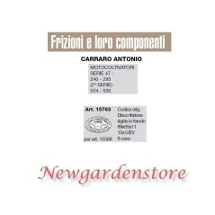 Disco frizione motocoltivatori serie 47 240 295 524 530 CARRARO 89x55x11 15763 | NewgardenParts.com