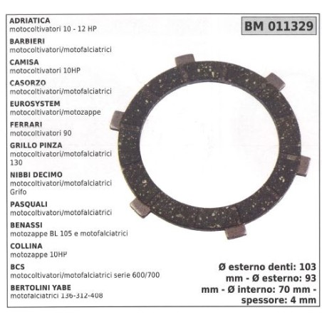 Disco frizione per ADRIATICA BARBIERI CAMISA CASORZO 011329 | NewgardenParts.com