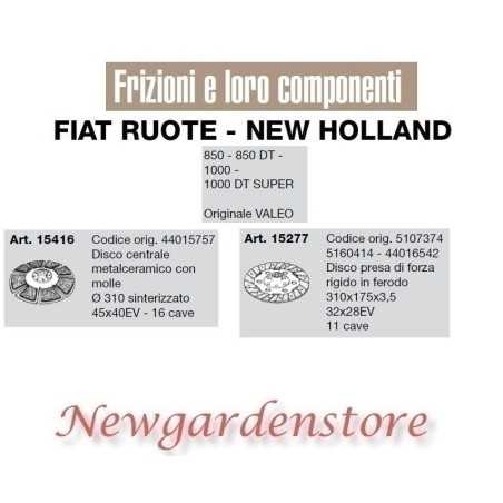 Kupplungsscheibe PTO Traktor 850 1000DT FIAT WHEELS NEW HOLLAND VALEO | NewgardenParts.com