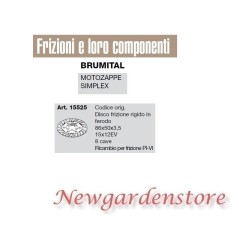 Disco frizione rigido ferodo 15x12EV motozappa simplex BRUMITAL 15525 | NewgardenParts.com