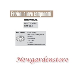 Disco frizione rigido ferodo 15x12EV motozappa simplex BRUMITAL 15763 | NewgardenParts.com