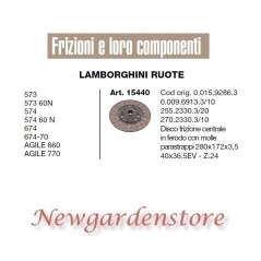 Disco frizione trattore 15440 LAMBORGHINI 573 574 674 AGILE 660 770 280x172x3,5 | NewgardenParts.com