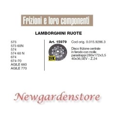 Disco frizione trattore 15979 LAMBORGHINI 573 574 674 AGILE 660 770 280x172x3,5 | NewgardenParts.com