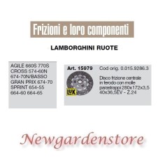 Disco frizione trattore LAMBORGHINI 15979 Agile Cross Prix 280x172x3,5 40x36,5Ev | NewgardenParts.com