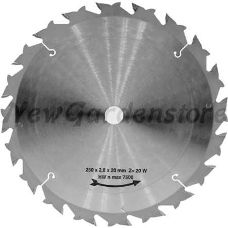 Disco lama in metallo duro per decespugliatore UNIVERSALE 250 mm foro 20 mm | NewgardenParts.com