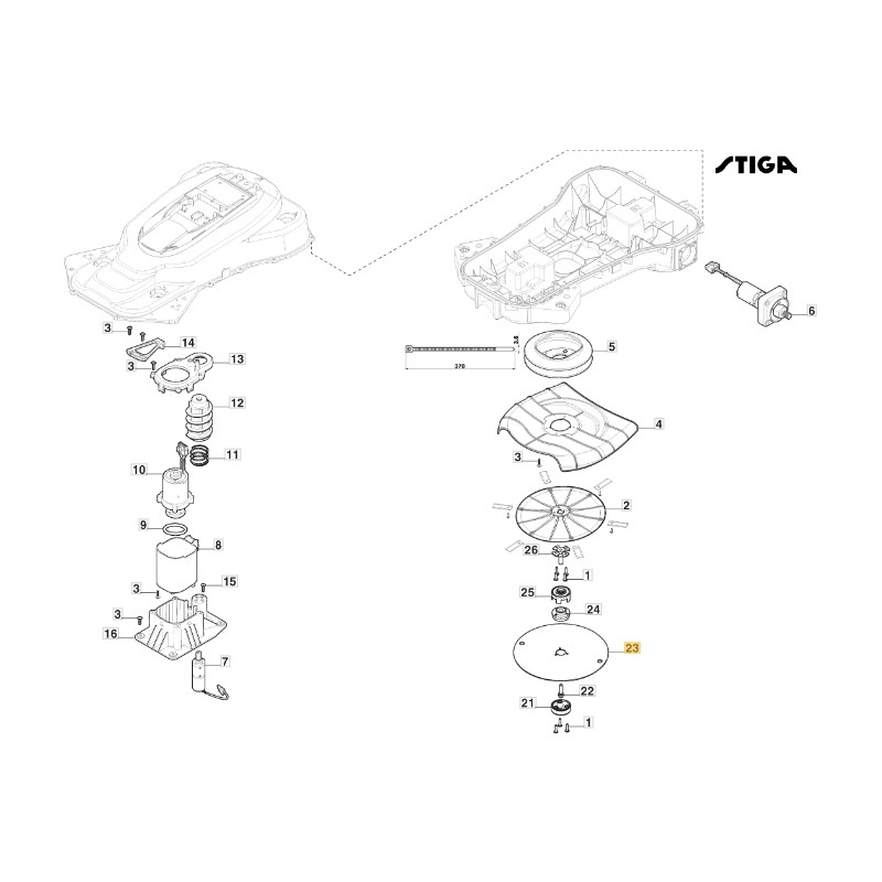 Disco ORIGINALE STIGA a7500 rtk robot rasaerba tagliaerba 122465667/0