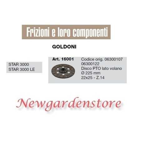 PTO disc 16001 flywheel side 22x25 Z14 tractor clutch GOLDONI STAR 3000 LE | NewgardenParts.com
