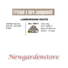 Disco trattore 280mm 22x25 14 cave 15917 LAMBORGHINI CRONO 564 60 554 55 65F 660 | NewgardenParts.com