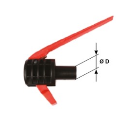 Dispositif de sécurité en nylon avec levier rouge long Ø 20 mm moteur à essence