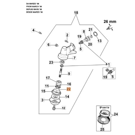 Distanziale decespugliatore modelli 435BP 450BP ORIGINALE EMAK 61040066R | NewgardenParts.com