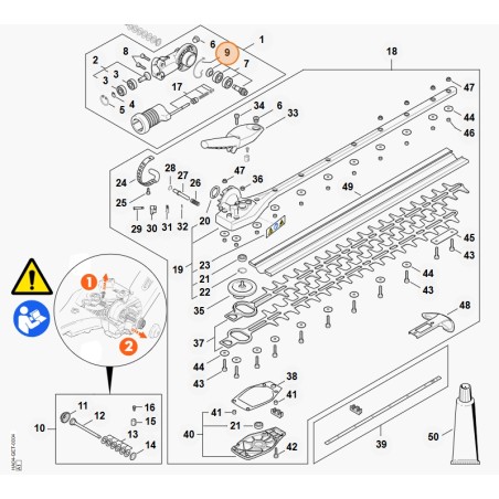 Anello tagliasiepi modelli HLA135 ORIGINALE STIHL 42436428201 | NewgardenParts.com