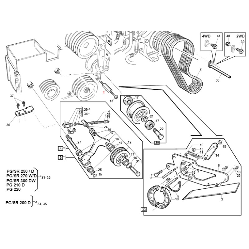 Distanziale filettato PG SR ORIGINALE GIANNI FERRARI BFB 95302100001