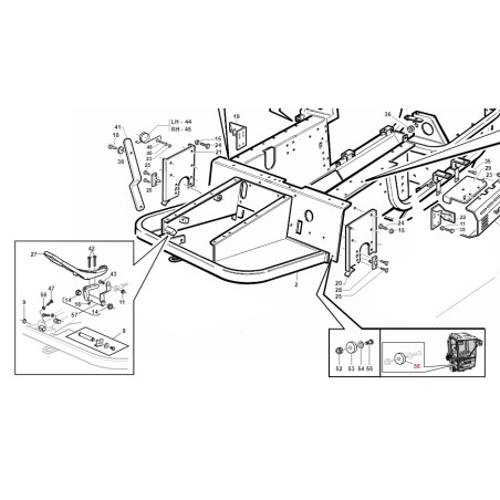 Distanziale per cabina ORIGINALE GIANNI FERRARI trattorino PG-SR 95187000005 | NewgardenParts.com