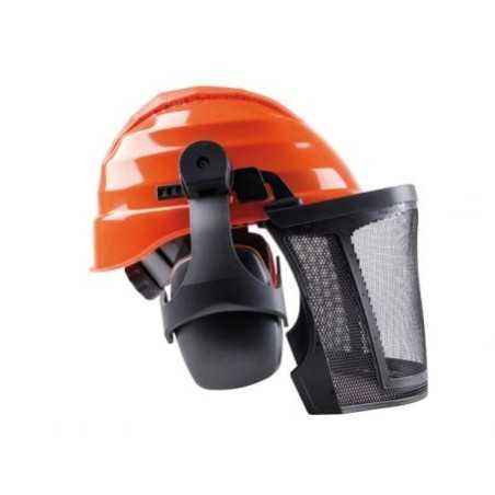 Helmet 2704 FND forestry plastic ear protection and nylon visor | NewgardenParts.com