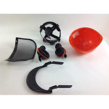 Casque de protection avec visière en filet et écouteurs code 08838