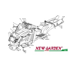 Esploso carrozzeria 102 cm XT140 trattorino CASTELGARDEN 2002 - 2013 | NewgardenParts.com